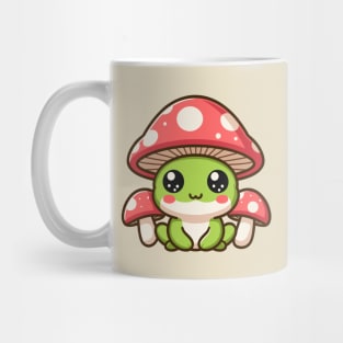 Cute Mushroom Headed Frog With Mushrooms Kawaii Toad Lover Mug